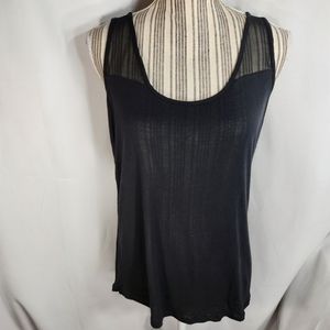 Trouve Black Sheer Straps & Across the Back Sleeveless Top Size Medium